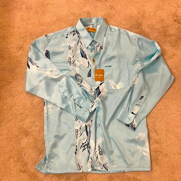 Silk Long Sleeve Button down John Master size L - Picture 1 of 5